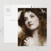 Victoriaans Edwardian Sepia Hand Tinted Briefkaart (Voorkant / Achterkant)