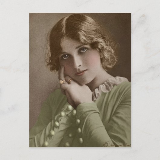 Victoriaans Edwardian Sepia Hand Tinted Briefkaart (Voorkant)