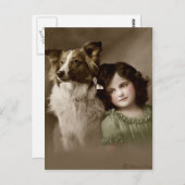 Victoriaans Edwardian Sepia Hand Tinted Briefkaart (Voorkant / Achterkant)