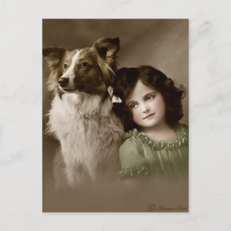 Victoriaans Edwardian Sepia Hand Tinted Briefkaart