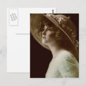 Victoriaans Edwardian Sepia Hand Tinted Briefkaart (Voorkant / Achterkant)