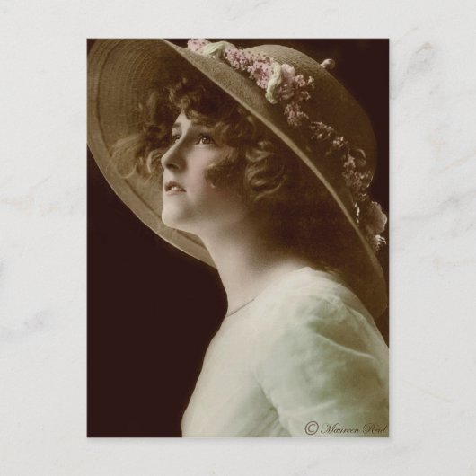 Victoriaans Edwardian Sepia Hand Tinted Briefkaart (Voorkant)