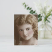 Victoriaans Edwardian Sepia Hand Tinted Briefkaart (Staand voorkant)