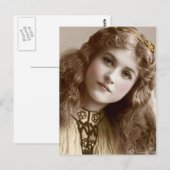 Victoriaans Edwardian Sepia Hand Tinted Briefkaart (Voorkant / Achterkant)