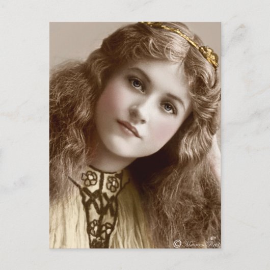 Victoriaans Edwardian Sepia Hand Tinted Briefkaart (Voorkant)