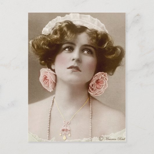 Victoriaans Edwardian Sepia Hand Tinted Briefkaart (Voorkant)