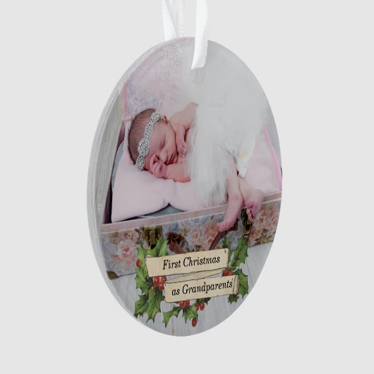 Victoriaans Eerste Kerstmis als grootouders - Foto Ornament (voorkant)