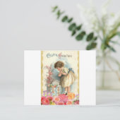 Victoriaans eitjes feestdagenkaart (Staand voorkant)