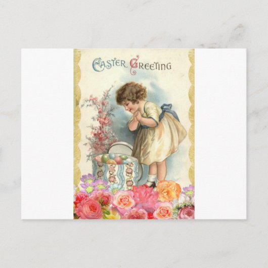 Victoriaans eitjes feestdagenkaart (Voorkant)