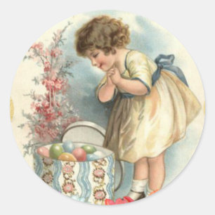 Victoriaans eitjes ronde sticker
