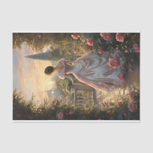 Victoriaans Elegance Garden Walk Tissuepapier (Voorkant)