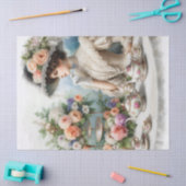 Victoriaans Elegance Lady bij High Tea Decoupage Tissuepapier (Craft)