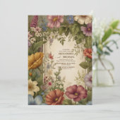 Victoriaans Elegance Wedding Kaart (Staand voorkant)