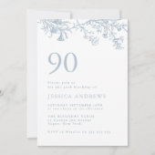 Victoriaans Elegant 90ste Verjaardag Kaart (Voorkant)