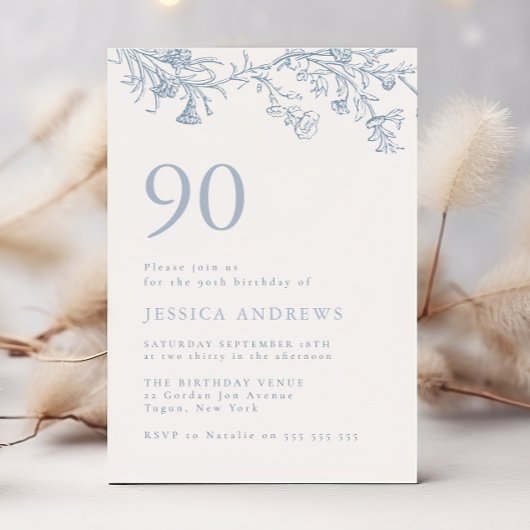 Victoriaans Elegant 90ste Verjaardag Kaart