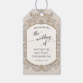 Victoriaans Elegant  Barok Ivoor Cream Gold Cadeaulabel (Voorkant)