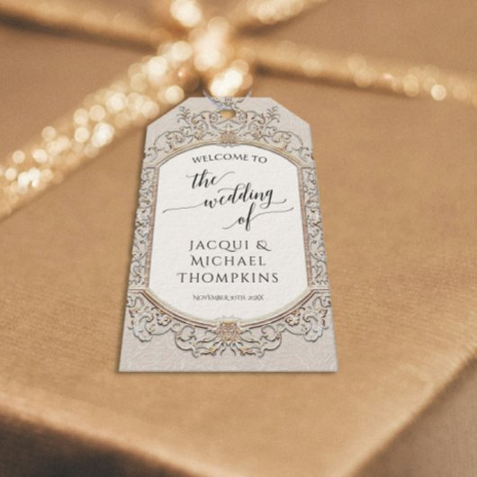 Victoriaans Elegant  Barok Ivoor Cream Gold Cadeaulabel
