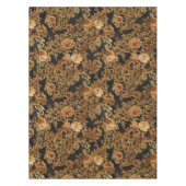 Victoriaans Elegant Bloemen Rozen Zwart Tafelkleed (Voorkant)