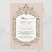 Victoriaans  Elegant Blush Pink N Gold Menu (Voorkant)