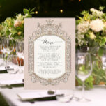 Victoriaans  Elegant Blush Pink N Gold Menu<br><div class="desc">PASTEL DUSTY BLUSH ROZE MET GOUD,  FORMELE DINER MENU VOOR BRUILOFT RECEPTIE OF VRIJGEZELLENFEEST. Klassiek en fantastisch ,  golden dimensionale look,  Victoriaans barok rococo lijst over een elegant  toon-op-toon damast patroon in bleek blush roze dat grafisch is ontworpen door internationaal erkende artiest,  Audrey Jeanne Roberts ©</div>