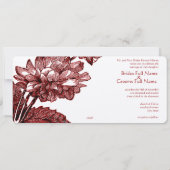 Victoriaans Elegant Burgundy Red Cabbage Roos Kaart (Achterkant)