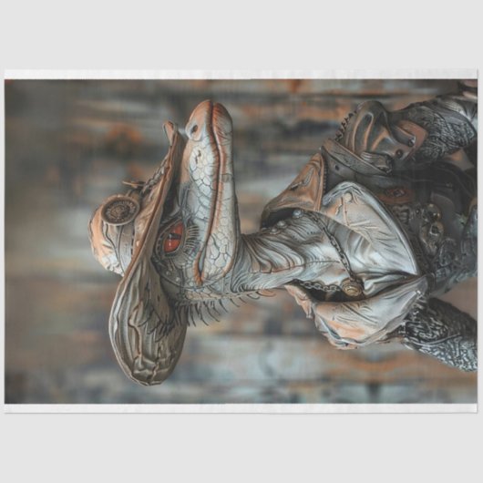 Victoriaans Elegant Gekleed Alligator Decoupage Tissuepapier (Voorkant)