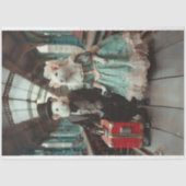 Victoriaans Elegant Gekleed Muispaar Decoupage Tissuepapier (Voorkant)