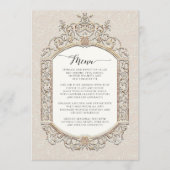 Victoriaans Elegant Ivoor en Goud Menu (Voorkant)