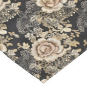 Victoriaans Elegant Kant Rozen  Zwart Korte Tafelloper (Hoek)