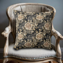 Victoriaans Elegant Kant Rozen  Zwart