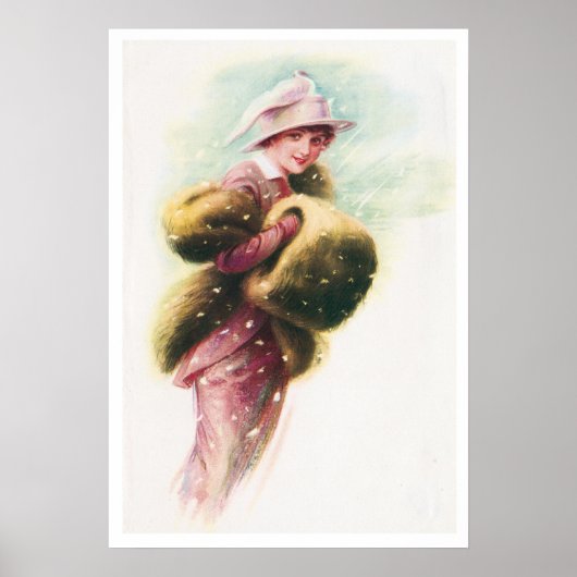  Victoriaans Elegant Lady Art-Poster Poster (Voorkant)