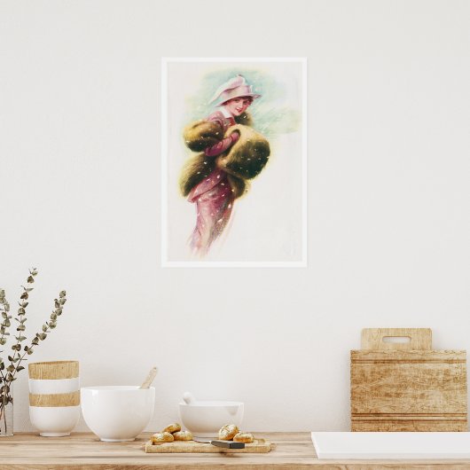  Victoriaans Elegant Lady Art-Poster Poster (Keuken)