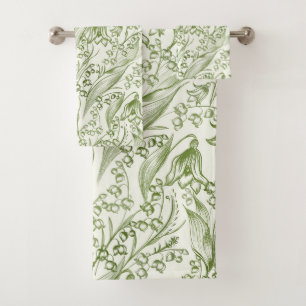 Victoriaans elegant lelietje-van-dalen patroon bad handdoek