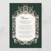 Victoriaans  Elegant Smaragd Groen Goud Menu (Voorkant)