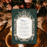 Victoriaans  Elegant Smaragd Groen Goud Menu<br><div class="desc">RIJKE SMARAGD,  BOS GROEN MET GOUD,  FORMELE DINER MENU VOOR BRUILOFT RECEPTIE OF VRIJGEZELLENFEEST. Klassiek en fantastisch ,  golden dimensionale look,  Victoriaans barokrococo lijst over een elegant  toon-op-toon damast patroon in donker jager groen dat grafisch is ontworpen door internationaal erkende artiest,  Audrey Jeanne Roberts ©</div>