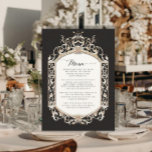 Victoriaans  Elegant Zwart en Goud Menu<br><div class="desc">HOUTSKOOL JET ZWART & GOUD,  FORMELE DINER MENU VOOR BRUILOFT RECEPTIE OF VRIJGEZELLENFEEST. Klassiek en fantastisch ,  golden dimensionale look,  Victoriaans barok rococo lijst over een elegant  toon-op-toon damast patroon in zwart-wit dat grafisch is ontworpen door internationaal erkende artiest,  Audrey Jeanne Roberts ©</div>