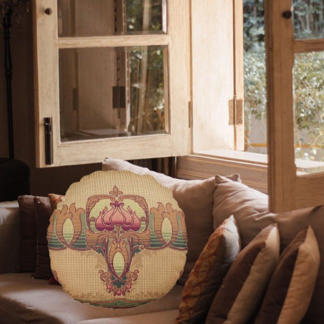 Victoriaans elegante  bloem rond kussen (Creator heeft geüpload)