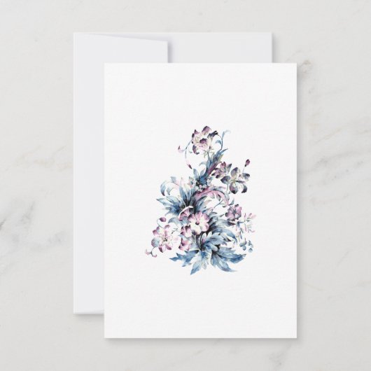 Victoriaans elegante bloemen in Artdeco Style Invi Save The Date (Achterkant)