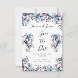 Victoriaans elegante bloemen in Artdeco Style Invi Save The Date