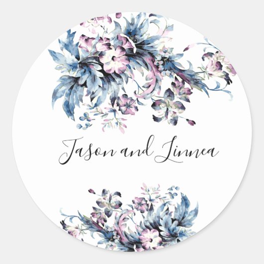 Victoriaans elegante bloemen Romantic Beloved Ronde Sticker (Voorkant)