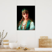 Victoriaans elegante boho bellydancer voor zigeune poster (Keuken)