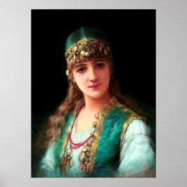 Victoriaans elegante boho bellydancer voor zigeune poster