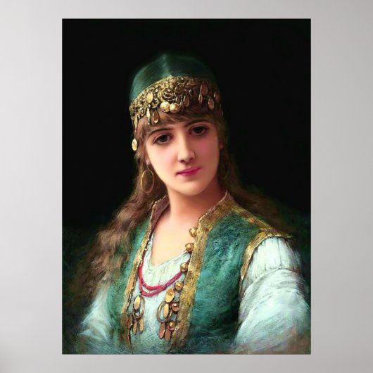 Victoriaans elegante boho bellydancer voor zigeune poster (Voorkant)