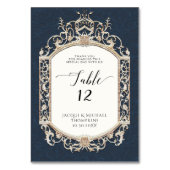 Victoriaans Elegante Formele Marine Blauw Gouden O Kaart (Voorkant)