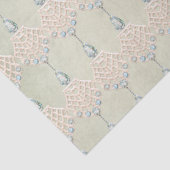 Victoriaans  elegante kant blauwgroen strass tissuepapier (Detail)