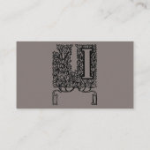  Victoriaans elegante monogram letter I Visitekaartje (Achterkant)