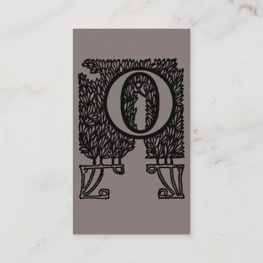  Victoriaans elegante monogram letter O Visitekaartje (Achterkant)