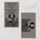 Victoriaans elegante monogram letter Q Visitekaartje (Voorkant / Achterkant)