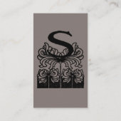  Victoriaans elegante monogram letter S Visitekaartje (Achterkant)