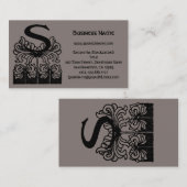  Victoriaans elegante monogram letter S Visitekaartje (Voorkant / Achterkant)